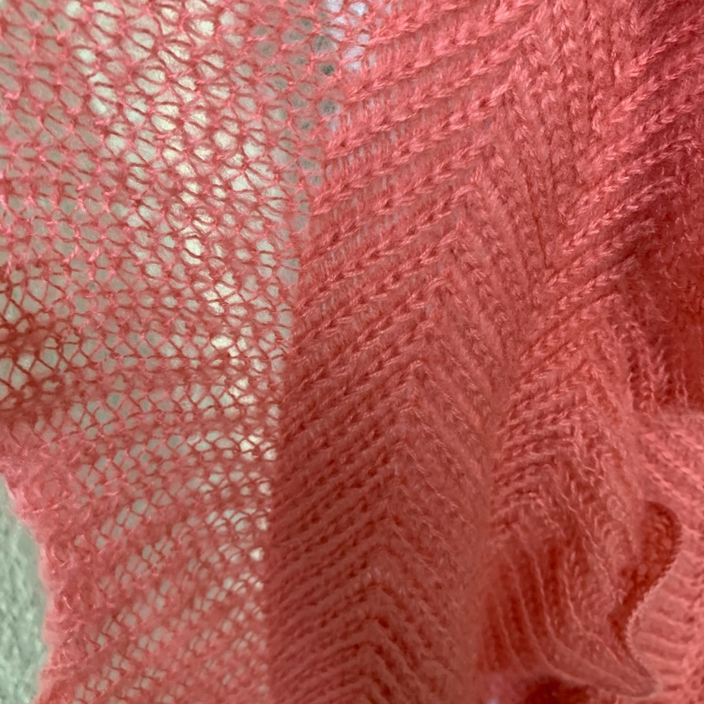 Women’s Orange Ruffle Scarf - Picture 7 of 7